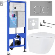 Комплект инсталляции Roxen StounFix Dual Fresh 560993 клавиша хром матовый, с аромадозатором