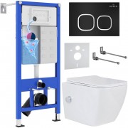 Комплект инсталляции Roxen StounFix Dual Fresh 546731 клавиша черный матовый, с аромадозатором Комплект инсталляции Roxen StounFix Dual Fresh 546731 клавиша черный матовый, с аромадозатором