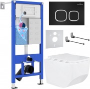 Комплект инсталляции Roxen StounFix Dual Fresh 545698 клавиша черный матовый, с аромадозатором Комплект инсталляции Roxen StounFix Dual Fresh 545698 клавиша черный матовый, с аромадозатором