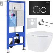 Комплект инсталляции Roxen StounFix Dual Fresh 506495 клавиша черная, с аромадозатором