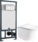 Унитаз подвесной с инсталляцией WeltWasser Telbach 004 GL-WT + Marberg 507 SE