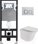 Унитаз подвесной с инсталляцией WeltWasser Amberg 506 + Telbach 004 GL-WT + Amberg RD-WT