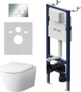 Инсталляция с унитазом подвесным AM.PM Prime Fit / IS90151.741701 (глянцевый хром, с кнопкой смыва)
