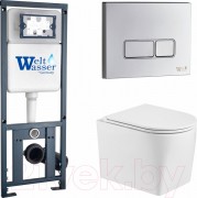 Унитаз подвесной с инсталляцией WeltWasser Marberg 410 + Nesenbach 004 GL-WT + Mar 410 SE-CR