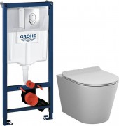 Унитаз подвесной с инсталляцией AM.PM Sunny Flashclean C85C1701SC + GROHE Rapid SL 38721001 Унитаз подвесной с инсталляцией AM.PM Sunny Flashclean C85C1701SC + GROHE Rapid SL 38721001