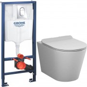 Унитаз подвесной с инсталляцией AM.PM Sunny Flashclean C85C1701SC + GROHE Rapid SL 39504000 Унитаз подвесной с инсталляцией AM.PM Sunny Flashclean C85C1701SC + GROHE Rapid SL 39504000