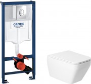 Унитаз подвесной с инсталляцией Saniteco KW-9010W + GROHE Rapid SL 38721001 Унитаз подвесной с инсталляцией Saniteco KW-9010W + GROHE Rapid SL 38721001