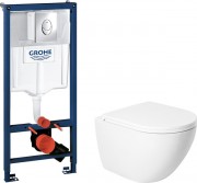 Унитаз подвесной с инсталляцией Saniteco KW-9003W Single Hole + GROHE Rapid SL 38721001 Унитаз подвесной с инсталляцией Saniteco KW-9003W Single Hole + GROHE Rapid SL 38721001