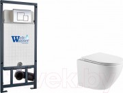 Унитаз подвесной с инсталляцией WeltWasser Marberg 507 + Merzbach 043 GL-WT + Mar 507 SE-CR Унитаз подвесной с инсталляцией WeltWasser Marberg 507 + Merzbach 043 GL-WT + Mar 507 SE-CR