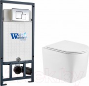 Унитаз подвесной с инсталляцией WeltWasser Marberg 507 + Nesenbach 004 GL-WT + Mar 507 SE-CR Унитаз подвесной с инсталляцией WeltWasser Marberg 507 + Nesenbach 004 GL-WT + Mar 507 SE-CR