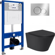 Унитаз подвесной с инсталляцией Lauter Longer 2110822B + 21901001 (кнопка 219701E, хром)