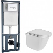 Унитаз подвесной с инсталляцией WeltWasser Telbach 004 GL-WT + Marberg 410 SE Унитаз подвесной с инсталляцией WeltWasser Telbach 004 GL-WT + Marberg 410 SE