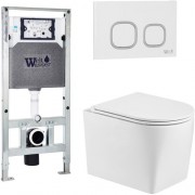 Унитаз подвесной с инсталляцией WeltWasser Amberg 506 ST + Nesenbach 004 GL-WT + Amberg RD-WT