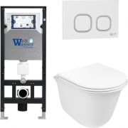 Унитаз подвесной с инсталляцией WeltWasser Amberg 506 + Telbach 004 GL-WT + Amberg RD-WT