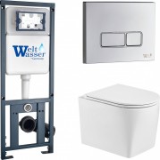 Унитаз подвесной с инсталляцией WeltWasser Marberg 410 + Nesenbach 004 GL-WT + Mar 410 SE-CR Унитаз подвесной с инсталляцией WeltWasser Marberg 410 + Nesenbach 004 GL-WT + Mar 410 SE-CR