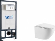 Унитаз подвесной с инсталляцией WeltWasser Marberg 507 + Merzbach 043 GL-WT + Mar 507 SE-CR Унитаз подвесной с инсталляцией WeltWasser Marberg 507 + Merzbach 043 GL-WT + Mar 507 SE-CR