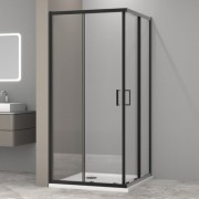 Душевой уголок Aquabath Atlas AB-04F-900-2000 90x90 стекла прозрачные, профиль черный матовый