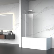 Шторка на ванну Aquabath Atlas 100x150 стекла прозрачные, профиль глянцевый хром