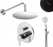 Душевая система скрытого монтажа Bruma Leaf Night Sky на 2 потока, душ 250 мм, черный