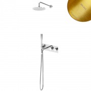 Душевая система скрытого монтажа Bruma Elo 1383102SR с термостатом, золото