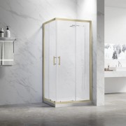 Душевой уголок Veconi Rovigo RV-27G 120x90 прозрачные стекла / профиль брашированное золото