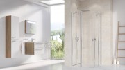 Душевой уголок Ravak Chrome CRV2+CRV2 100x90 стекла прозрачные, профиль серебристый