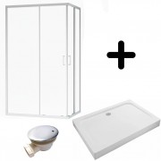 Душевой уголок Aquabath Atlas 120x80 с поддоном и сифоном, стекла прозрачные, профиль хром