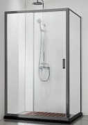 Душевой уголок Adema Glass Line Direct 120x90 стекла прозрачные, профиль брашированный графит Душевой уголок Adema Glass Line Direct 120x90 стекла прозрачные, профиль брашированный графит