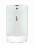 Душевая кабина Domani-Spa Simple 99 mid V1.2 90x90 стекла прозрачные, профиль белый Душевая кабина Domani-Spa Simple 99 mid V1.2 90x90 стекла прозрачные, профиль белый