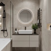 Зеркало Континент Tior Black LED 70x70 черное