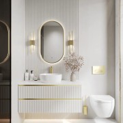 Зеркало Континент Miaro Gold LED 45x80 золото Зеркало Континент Miaro Gold LED 45x80 золото
