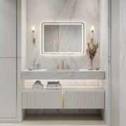 Зеркало Континент Aliro Gold LED 80x60 золотое