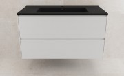 Тумба с умывальником Symbolite Лима 100 Line Plus 2 ящика + Line 100x48 (подвесная, белый матовый/антрацит)