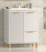 Тумба с умывальником Brevita Risacca Crema 70 / RIS-06070-0342Я+B-OND070-01 (серый кашемир)