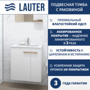 Тумба с умывальником Lauter Adri 59 + LAU60 (белый глянец)