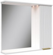 Шкаф с зеркалом Volna LottyGold 80x70 правый, с подсветкой, белый