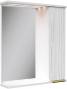 Шкаф с зеркалом Volna LottyGold 70x70 правый, с подсветкой, белый