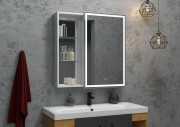 Шкаф с зеркалом Континент Aperio LED 80x80 с подсветкой правый