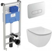 Комплект инсталляция с унитазом Ideal Standard Tesi Aquablade + кнопка Oleas M3 хром S0079R0123AA