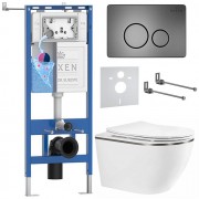 Комплект инсталляции Roxen 6 в 1 710200 с клавишей смыва Steel 420260G оружейная сталь и унитазом Roxen Antares Tornado Long 530205-01GM-L Комплект инсталляции Roxen 6 в 1 710200 с клавишей смыва Steel 420260G оружейная сталь и унитазом Roxen Antares Tornado Long 530205-01GM-L