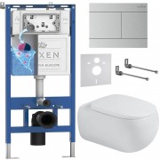 Комплект инсталляции Roxen 6 в 1 710200 с клавишей смыва Roxen Velar 420300S сатин и унитазом Titan 530230-02 Комплект инсталляции Roxen 6 в 1 710200 с клавишей смыва Roxen Velar 420300S сатин и унитазом Titan 530230-02