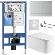 Комплект инсталляции Roxen 6 в 1 710200 с клавишей смыва Roxen Velar 420300S сатин и унитазом Berg 530235-01 Комплект инсталляции Roxen 6 в 1 710200 с клавишей смыва Roxen Velar 420300S сатин и унитазом Berg 530235-01