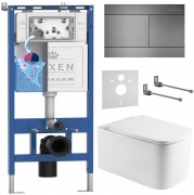 Комплект инсталляции Roxen 6 в 1 710200 с клавишей смыва Roxen Velar 420300GM оружейная сталь и унитазом Berg 530235-01 Комплект инсталляции Roxen 6 в 1 710200 с клавишей смыва Roxen Velar 420300GM оружейная сталь и унитазом Berg 530235-01