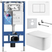Комплект инсталляции Roxen 6 в 1 710200 с клавишей смыва Roxen Steel 420280WM белый и унитазом Berg 530235-01 Комплект инсталляции Roxen 6 в 1 710200 с клавишей смыва Roxen Steel 420280WM белый и унитазом Berg 530235-01