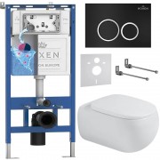 Комплект инсталляции Roxen 6 в 1 710200 с клавишей смыва Roxen Santi 410260B черный матовый и унитазом Titan 530230-02 Комплект инсталляции Roxen 6 в 1 710200 с клавишей смыва Roxen Santi 410260B черный матовый и унитазом Titan 530230-02