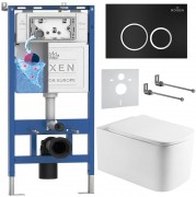 Комплект инсталляции Roxen 6 в 1 710200 с клавишей смыва Roxen Santi 410260B черный и унитазом Berg 530235-01 Комплект инсталляции Roxen 6 в 1 710200 с клавишей смыва Roxen Santi 410260B черный и унитазом Berg 530235-01