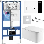 Комплект инсталляции Roxen 6 в 1 710200 с клавишей смыва Roxen Caspia 410280CH глянцевый хром и унитазом Berg 530235-01 Комплект инсталляции Roxen 6 в 1 710200 с клавишей смыва Roxen Caspia 410280CH глянцевый хром и унитазом Berg 530235-01