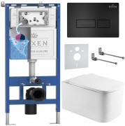 Комплект инсталляции Roxen 6 в 1 710200 с клавишей смыва Roxen Caspia 410280B черный матовый и унитазом Berg 530235-01 Комплект инсталляции Roxen 6 в 1 710200 с клавишей смыва Roxen Caspia 410280B черный матовый и унитазом Berg 530235-01