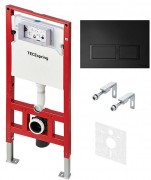 Инсталляция для унитаза TECE TeceSpring V S401204 с пластиковой клавишей смыва черный матовый Инсталляция для унитаза TECE TeceSpring V S401204 с пластиковой клавишей смыва черный матовый