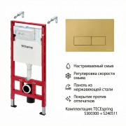 Инсталляция для унитаза TECEspring с прямоугольной стальной клавишей gold PVD S300511 Инсталляция для унитаза TECEspring с прямоугольной стальной клавишей gold PVD S300511